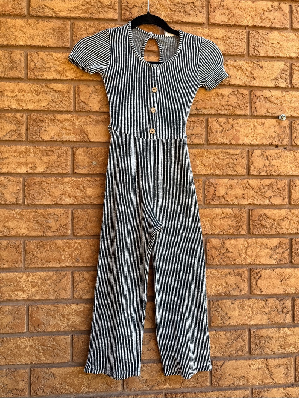 4/$25 • Caution To The Wind Ribbed Button Detail Jumpsuit